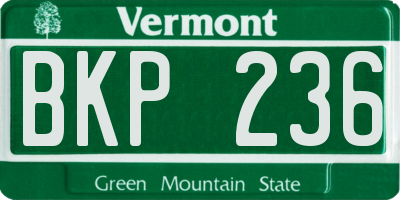 VT license plate BKP236