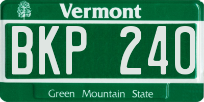 VT license plate BKP240