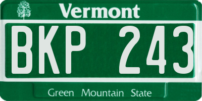 VT license plate BKP243
