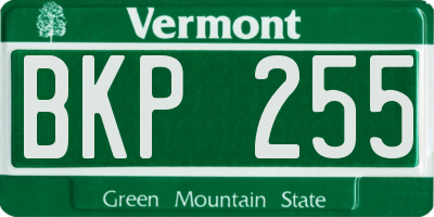 VT license plate BKP255