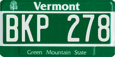 VT license plate BKP278