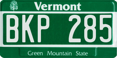VT license plate BKP285