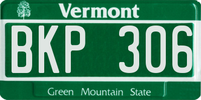 VT license plate BKP306