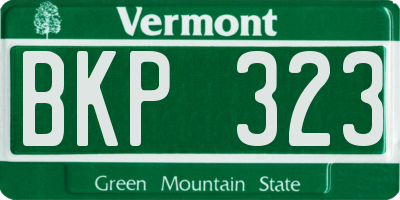 VT license plate BKP323