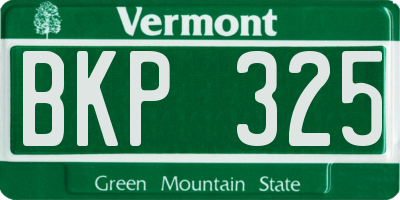 VT license plate BKP325