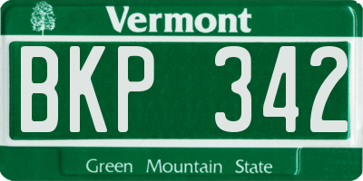 VT license plate BKP342