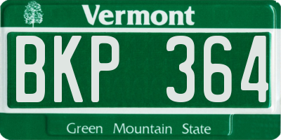 VT license plate BKP364