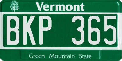 VT license plate BKP365