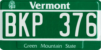 VT license plate BKP376