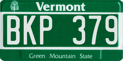 VT license plate BKP379