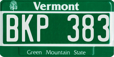 VT license plate BKP383
