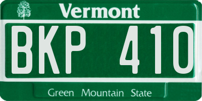 VT license plate BKP410