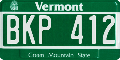 VT license plate BKP412