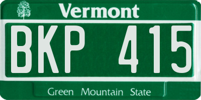 VT license plate BKP415