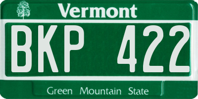 VT license plate BKP422
