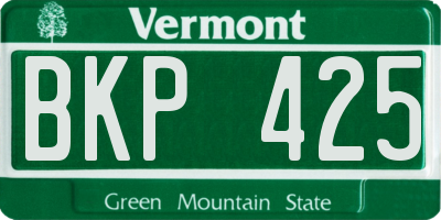 VT license plate BKP425