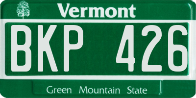 VT license plate BKP426