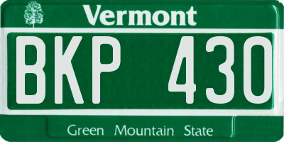 VT license plate BKP430