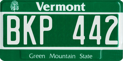 VT license plate BKP442
