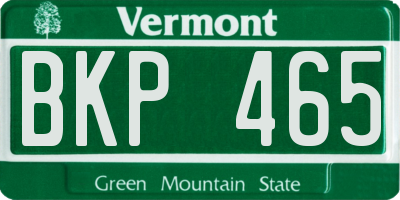 VT license plate BKP465