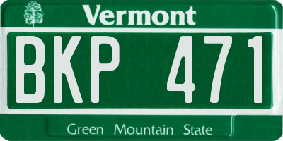 VT license plate BKP471