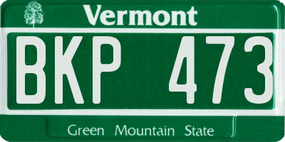 VT license plate BKP473
