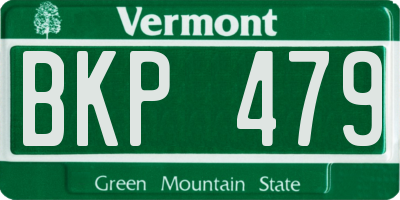 VT license plate BKP479