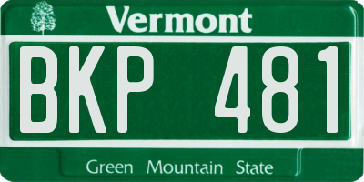 VT license plate BKP481
