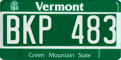 VT license plate BKP483