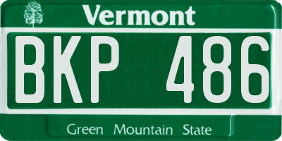 VT license plate BKP486