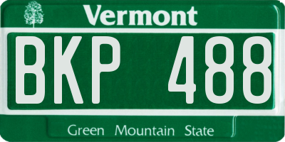 VT license plate BKP488