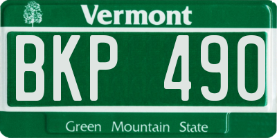 VT license plate BKP490