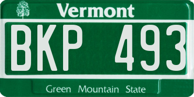 VT license plate BKP493