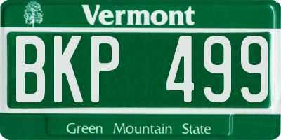 VT license plate BKP499