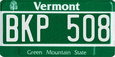 VT license plate BKP508