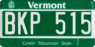VT license plate BKP515