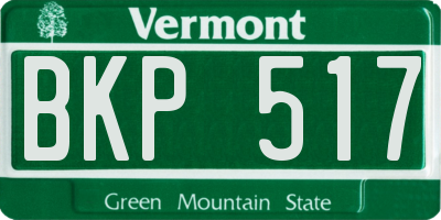 VT license plate BKP517