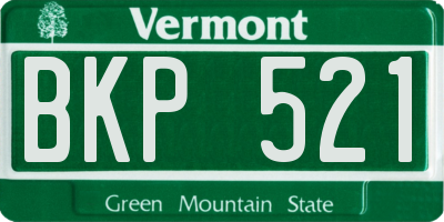 VT license plate BKP521