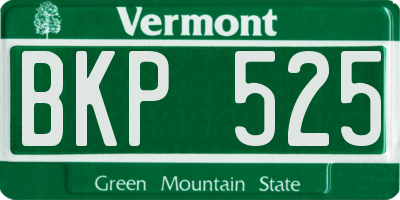 VT license plate BKP525