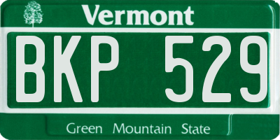 VT license plate BKP529