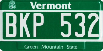 VT license plate BKP532