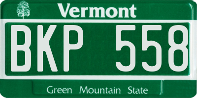 VT license plate BKP558