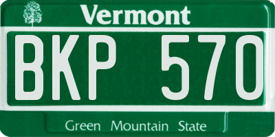 VT license plate BKP570