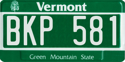 VT license plate BKP581