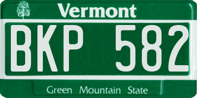 VT license plate BKP582