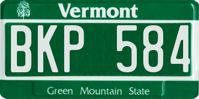 VT license plate BKP584