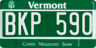VT license plate BKP590