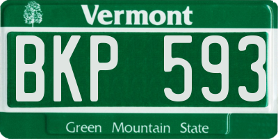 VT license plate BKP593