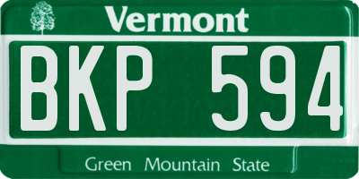 VT license plate BKP594