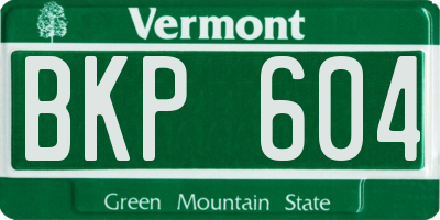 VT license plate BKP604